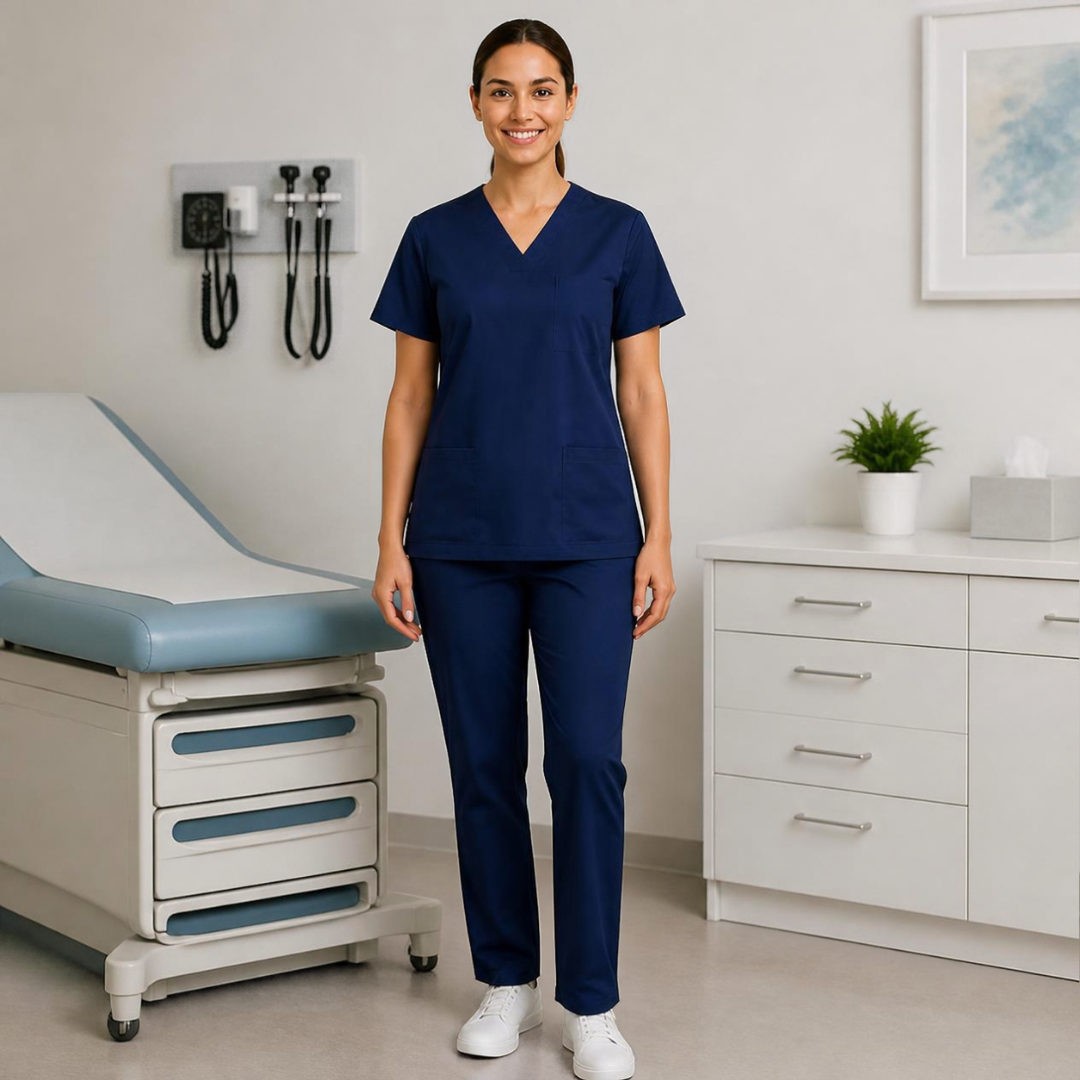 Bluză Scrub cu decolteu — V-neck